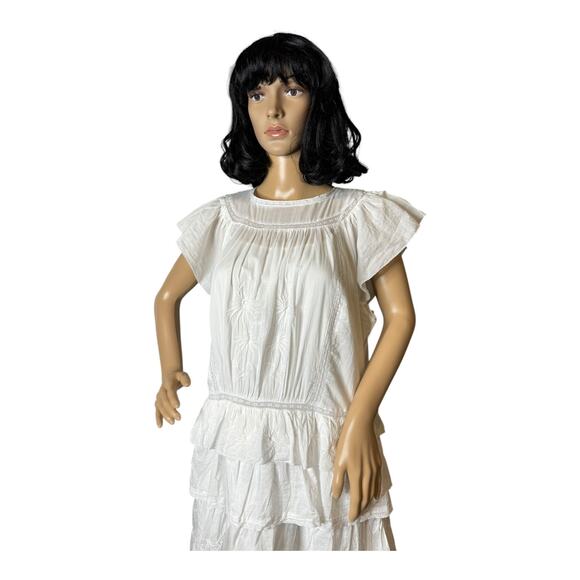 NWT Selene embroidered white maxi dress Banana Republic peaseant size medium - Picture 14 of 16